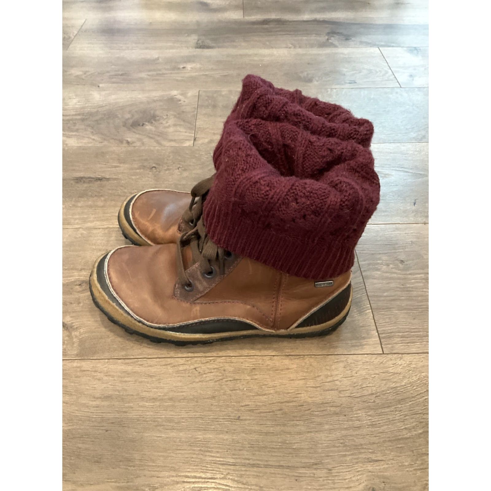 Merrell Merrell Dauphin Boot Lace-Up Leather Boot with Legwarmer Espresso Brown Women US 9 Ankle Casual Winter Snow Boot Size US 6.5 / IT 36.5 - 2 Thumbnail