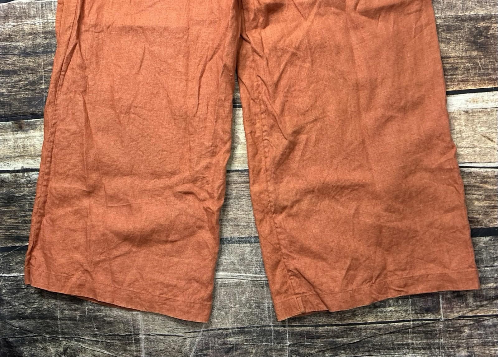 Other Evarae Pants Women Size 6 26x27 Linen Wide Leg Long Paperbag Size 28" / US 6 / IT 42 - 9 Thumbnail