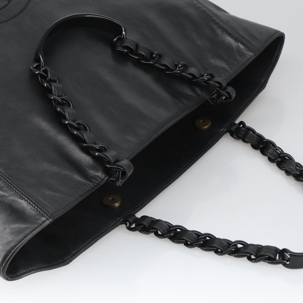 Chanel CHANEL Coco Mark Chain Tote Bag Lamb Skin Black CC Size ONE SIZE - 6 Thumbnail