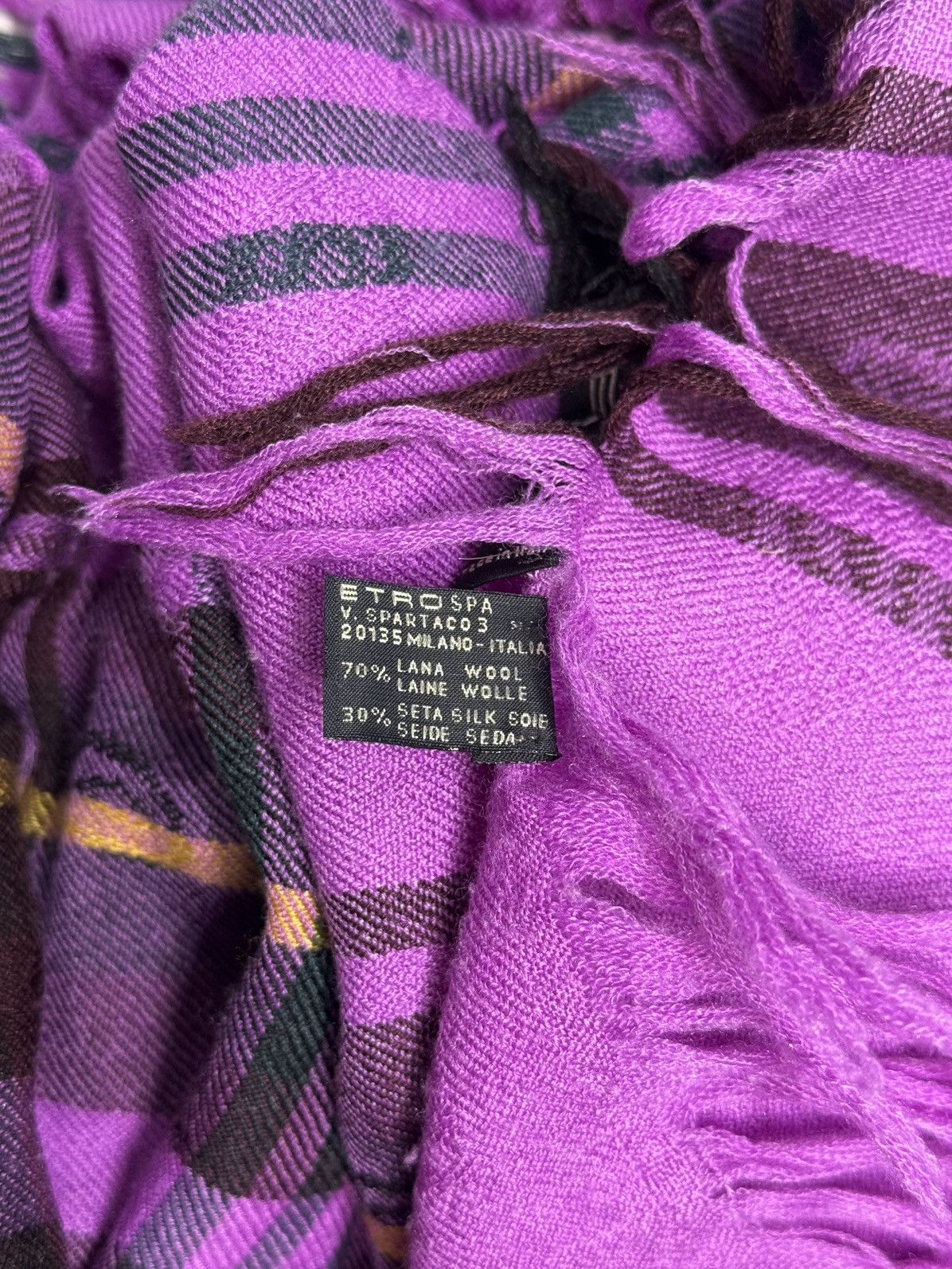 Etro Etro Wool Silk Scarf Paisley Plaid Wrap Boho Luxury Archive Size ONE SIZE - 11 Thumbnail