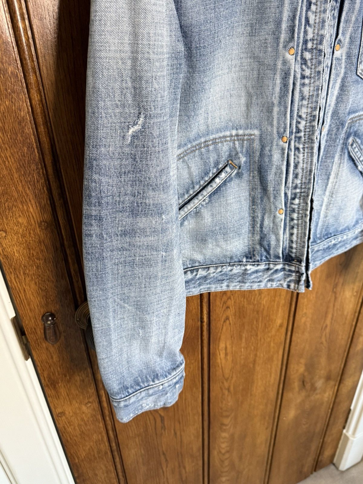 Saint Laurent Paris SS22 Saint Laurent zip distressed denim trucker jacket 50 Size US M / EU 48-50 / 2 - 13 Thumbnail