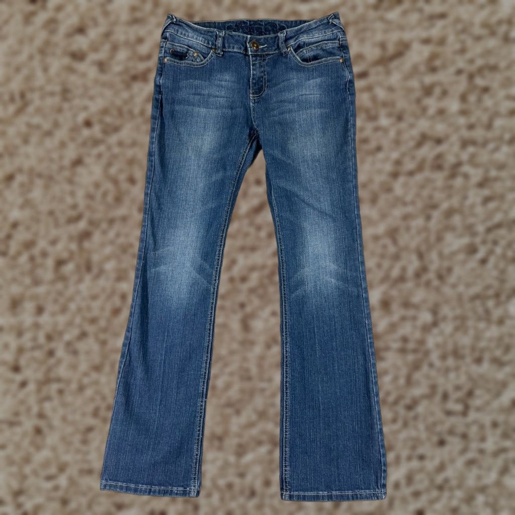 Vintage Wax Jeans Women's Jeans Bootcut Denim 27x30 Blue Cotton Blend Stretch 11 Regular Low Rise 5-Pocket Logo Button Embroidered Vintage No N/A Size 32" / US 10 / IT 46 - 1 Thumbnail