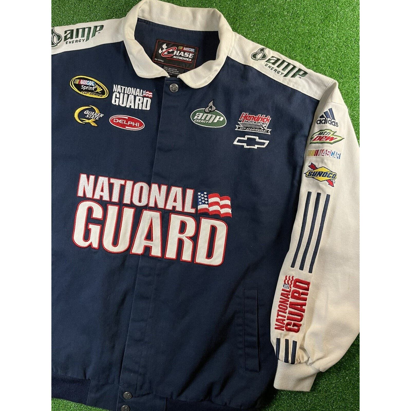 image of Vintage 90's Nascar Dale Jr National Guard XL Jacket in Blue, Men's