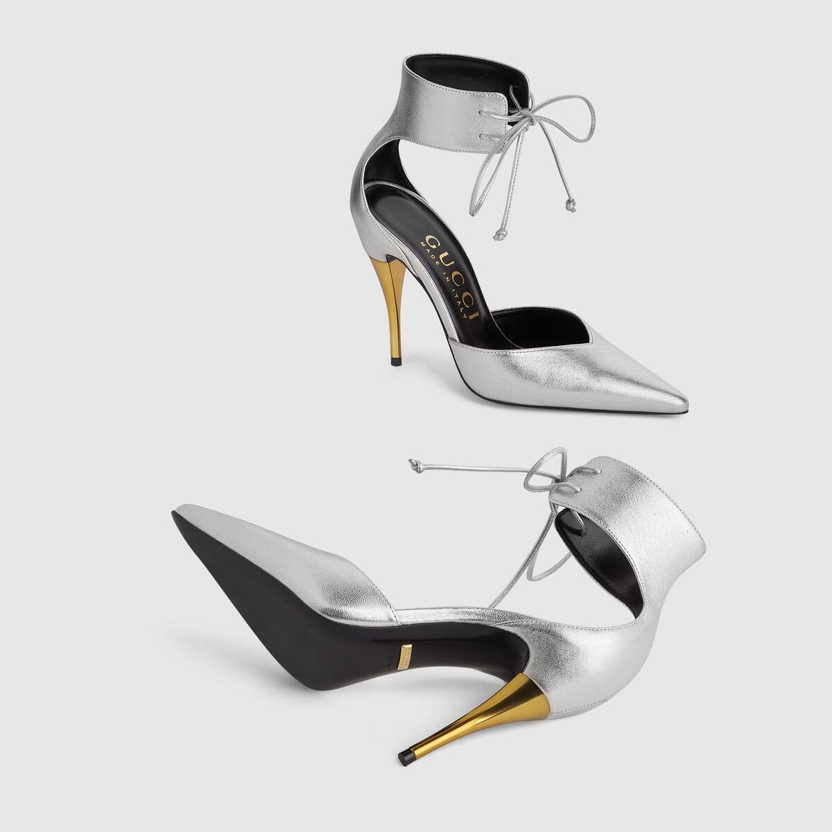 Gucci o1y0925 Leather Pumps in Silver Size US 6 / IT 36 - 4 Thumbnail