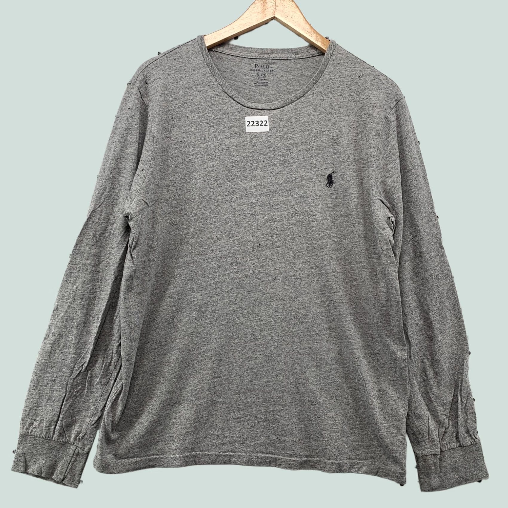 Polo Ralph Lauren Polo Ralph Lauren Shirt Mens Large Gray Black Pony Long Sleeve 20x28 Size US L / EU 52-54 / 3 - 1 Thumbnail