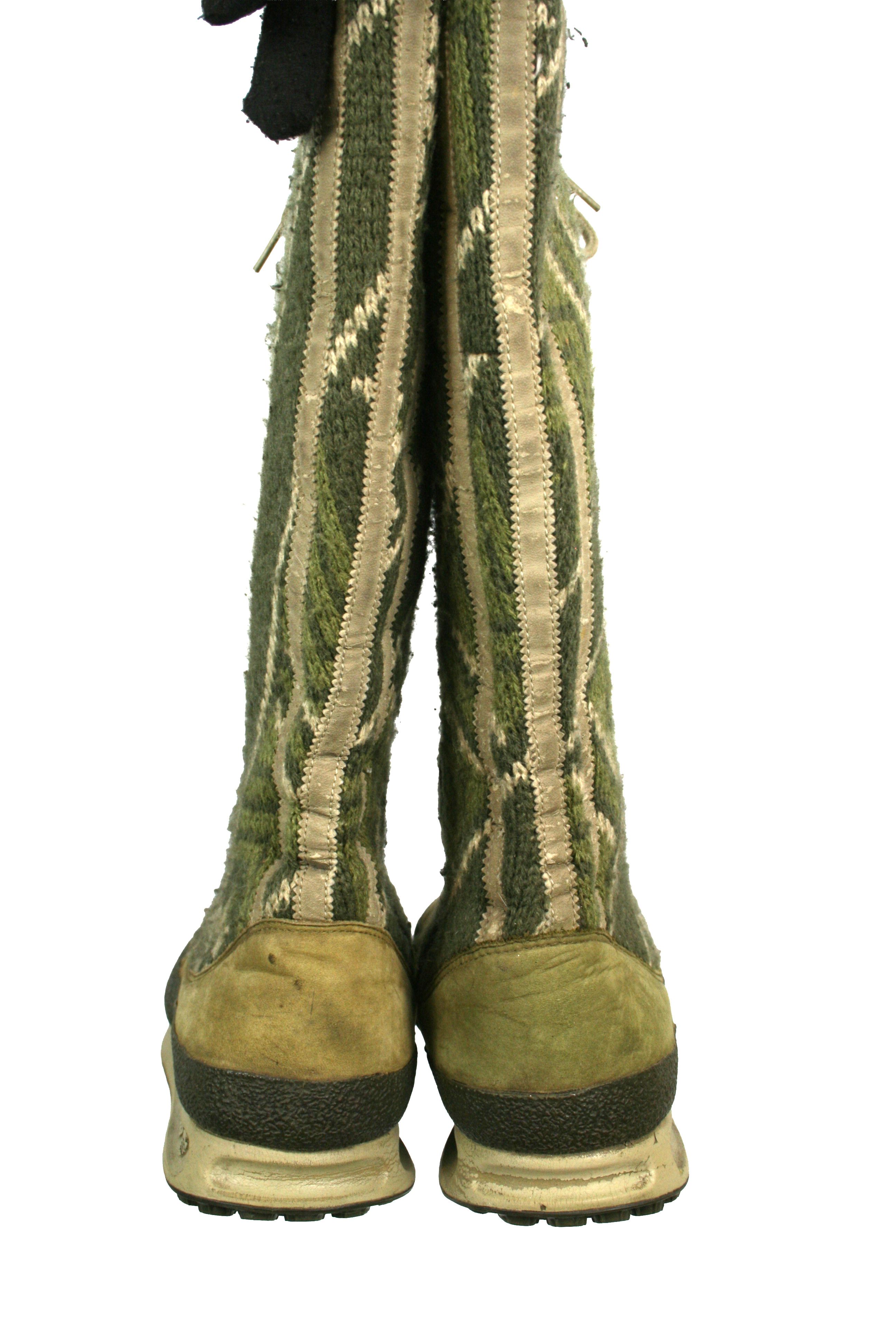 Adidas 2007 Arosa Y2K High Fair Isle Wool Knit Boots Vintage Size US 7 / IT 37 - 13 Thumbnail