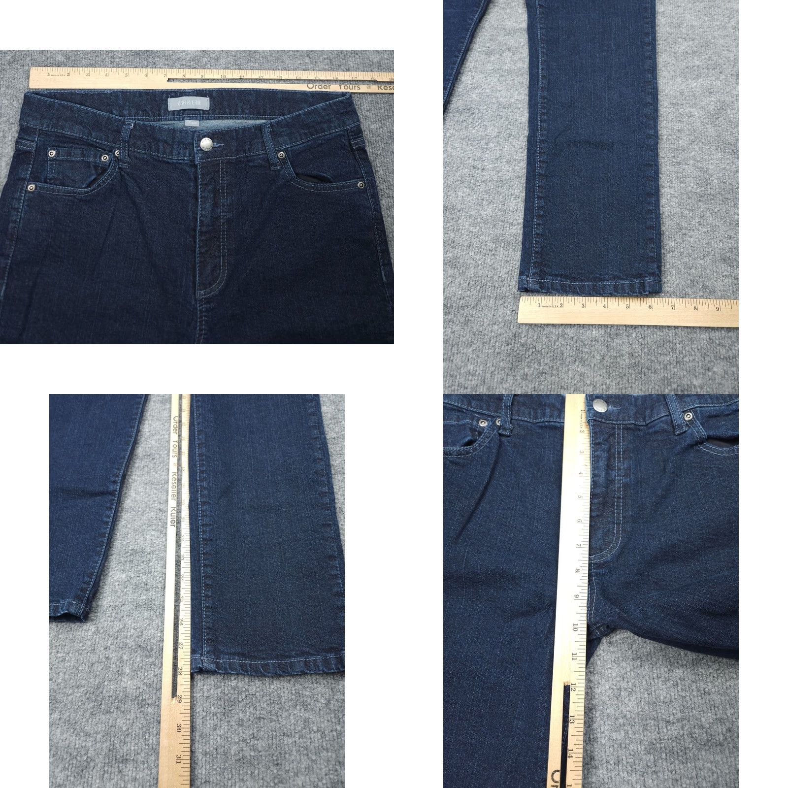 ASH ASH & ERIE Jeans Men 34 x 28 Blue Denim Stretch Slim 5-Pocket Straight Inseam 28 Regular Size 32 Blue Denim Stretch Jeans Size US 32 / EU 48 - 8 Thumbnail