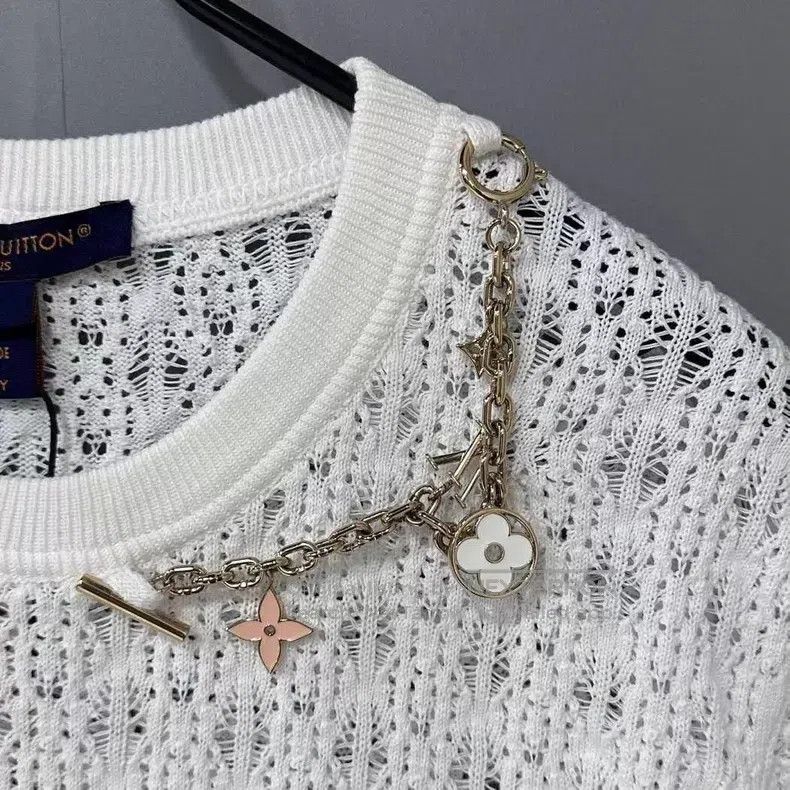 Louis Vuitton Louis Vuitton SS24 Logo chain lace knit short sleeves Size S / US 4 / IT 40 - 4 Thumbnail