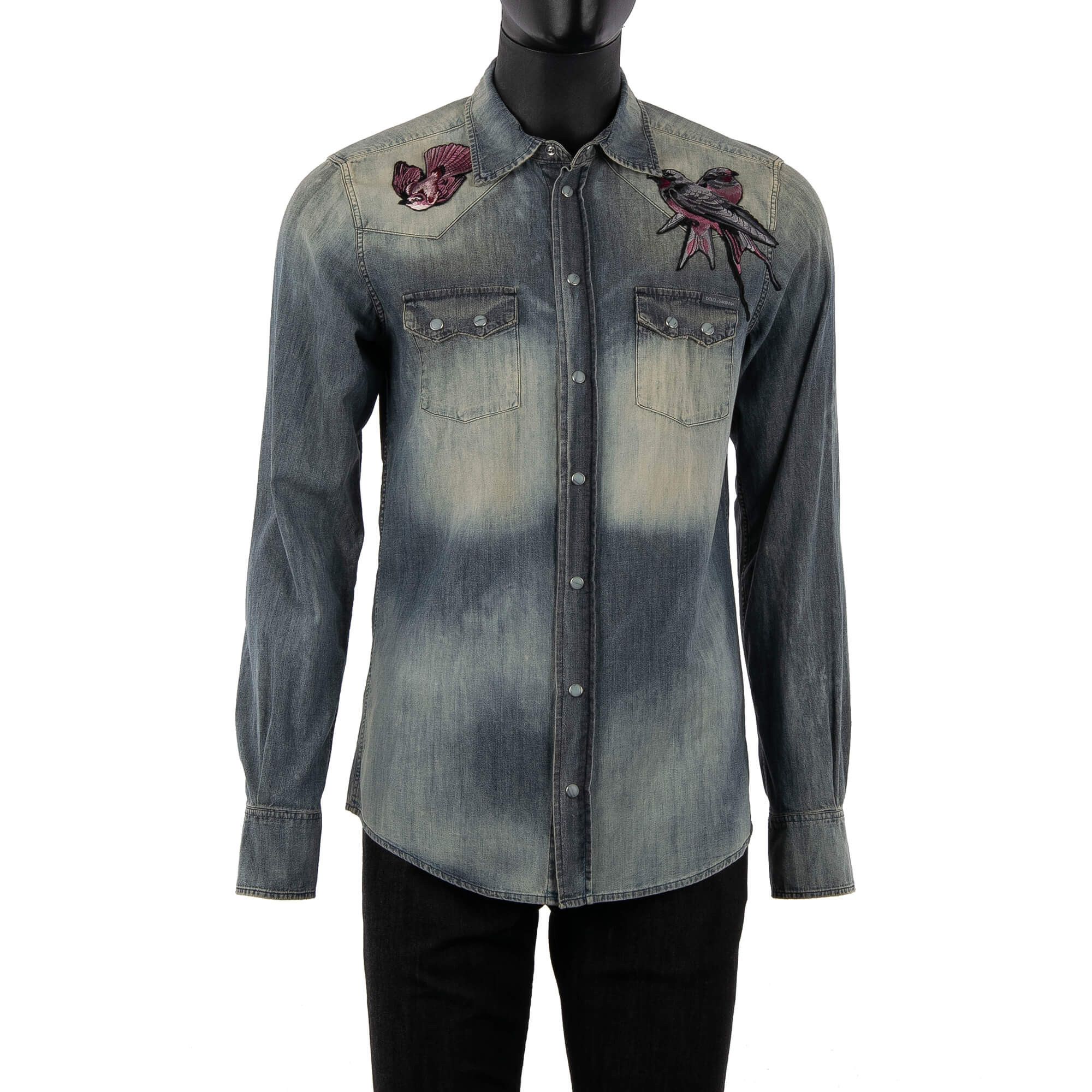 Dolce & Gabbana o1y0125 Denim Shirt in Blue Size US M / EU 48-50 / 2 - 1 Thumbnail