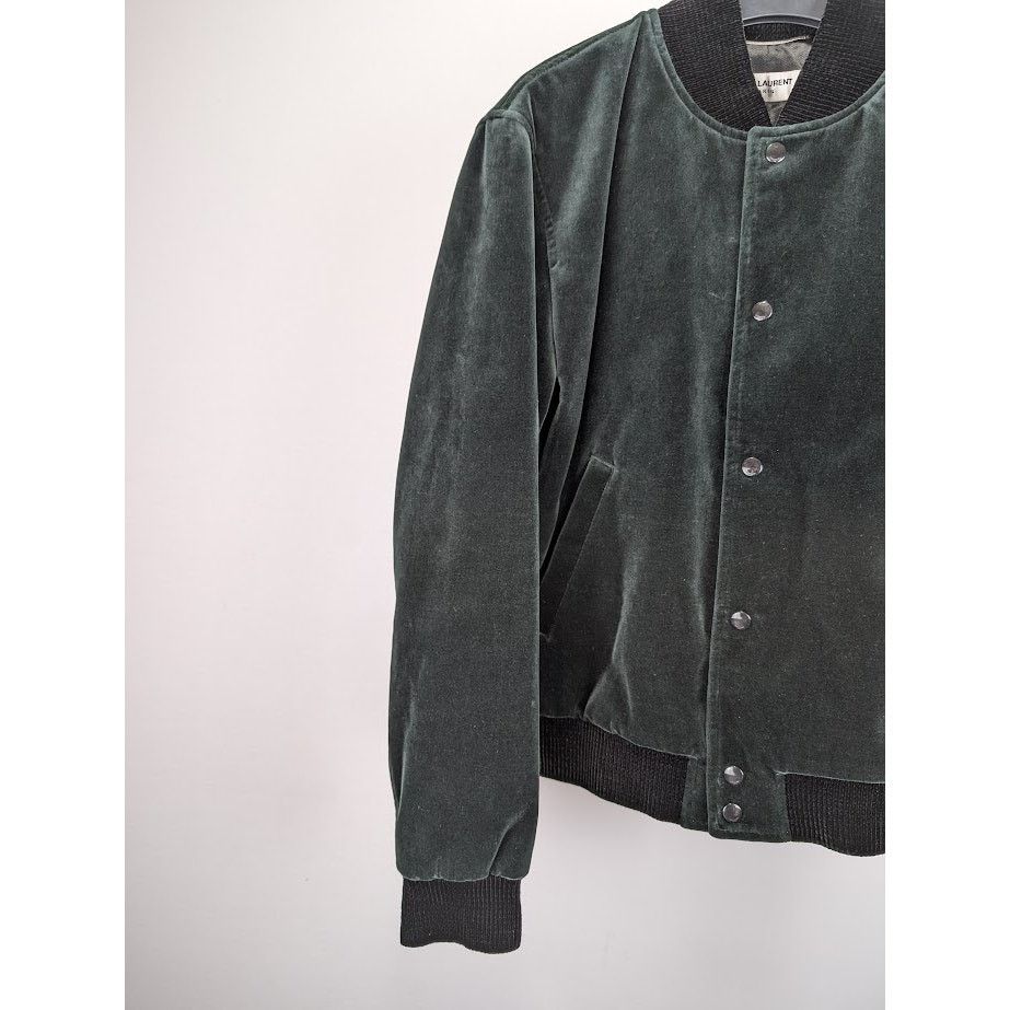 Saint Laurent Paris o1rshd1 Teddy College Cotton Jacket in Green Emerald Size US M / EU 48-50 / 2 - 6 Thumbnail
