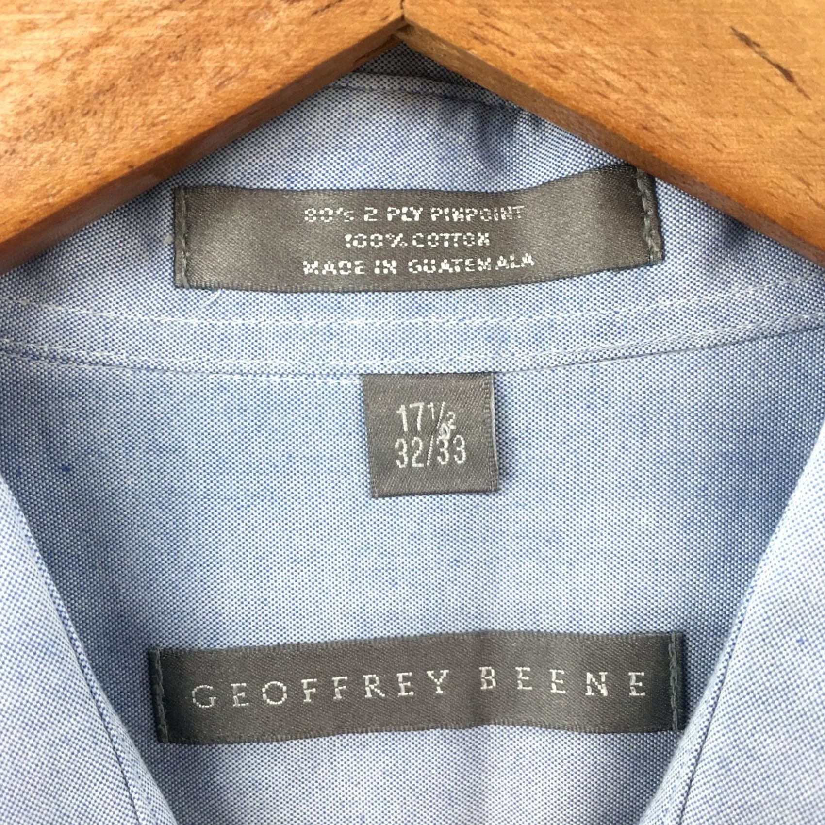 Geoffrey Beene Geoffrey Beene Shirt Mens 32/33 90s Blue Long Sleeve Button Up Zip? Size US XS / EU 42 / 0 - 6 Thumbnail