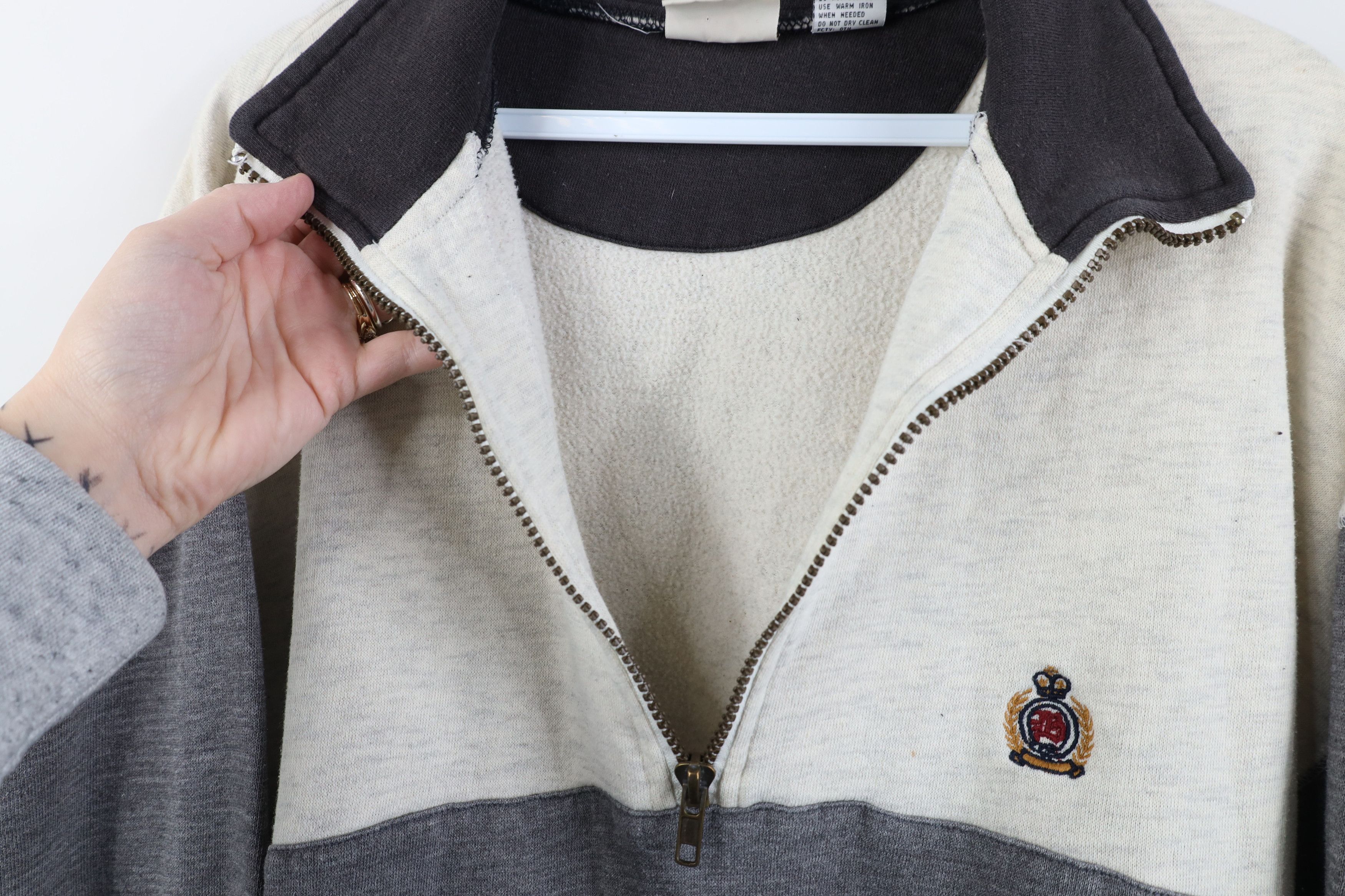 Vintage Vintage 90s Streetwear Block Collared Half Zip Sweatshirt Size US XL / EU 56 / 4 - 6 Thumbnail