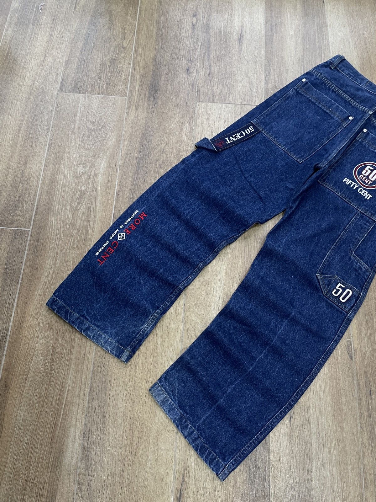 Vintage Vintage 50 Cent Baggy Jeans Carpenter Wide Avant Garde Y2K Size US 32 / EU 48 - 2 Thumbnail