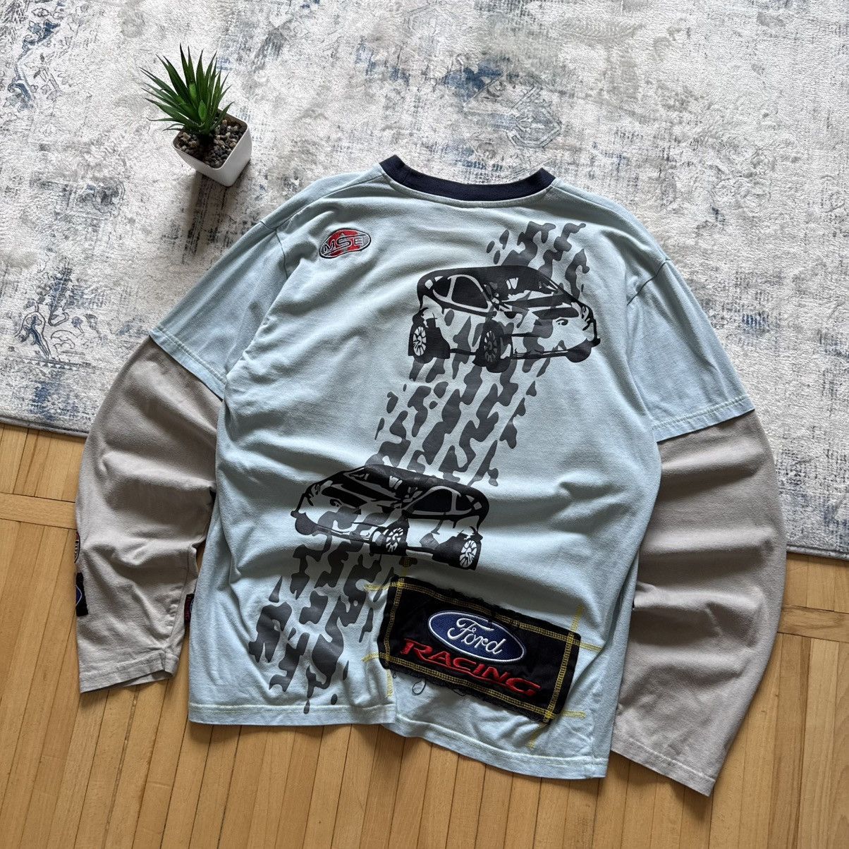 Ford 📌 Crazy Vintage Ford Racing Y2K Graphic 00s Longslevee Size US L / EU 52-54 / 3 - 11 Thumbnail