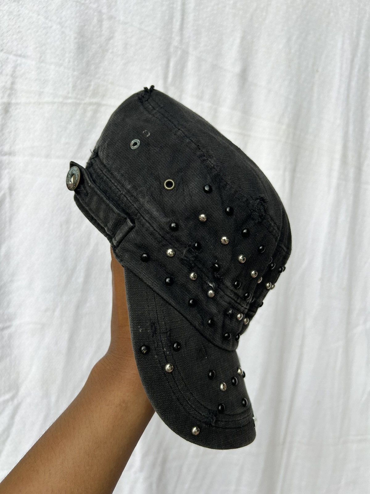 If Six Was Nine × Japanese Brand × Le Grande Bleu (L.G.B.) Commando Distressed Studded Stars Hats Size ONE SIZE - 3 Thumbnail