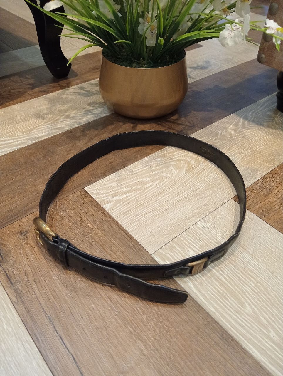 Salvatore Ferragamo VINTAGE SALVATORE FERRAGAMO LEATHER BELT - BLACK Size ONE SIZE - 5 Thumbnail