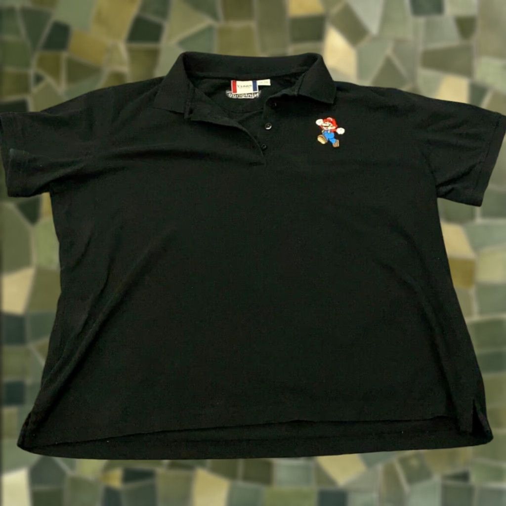 Vintage Nintendo Mario Shirt Womens XXL Black Employee Staff Promo Polo Embroidered Size XXL / US 16-18 / IT 52-54 - 1 Thumbnail