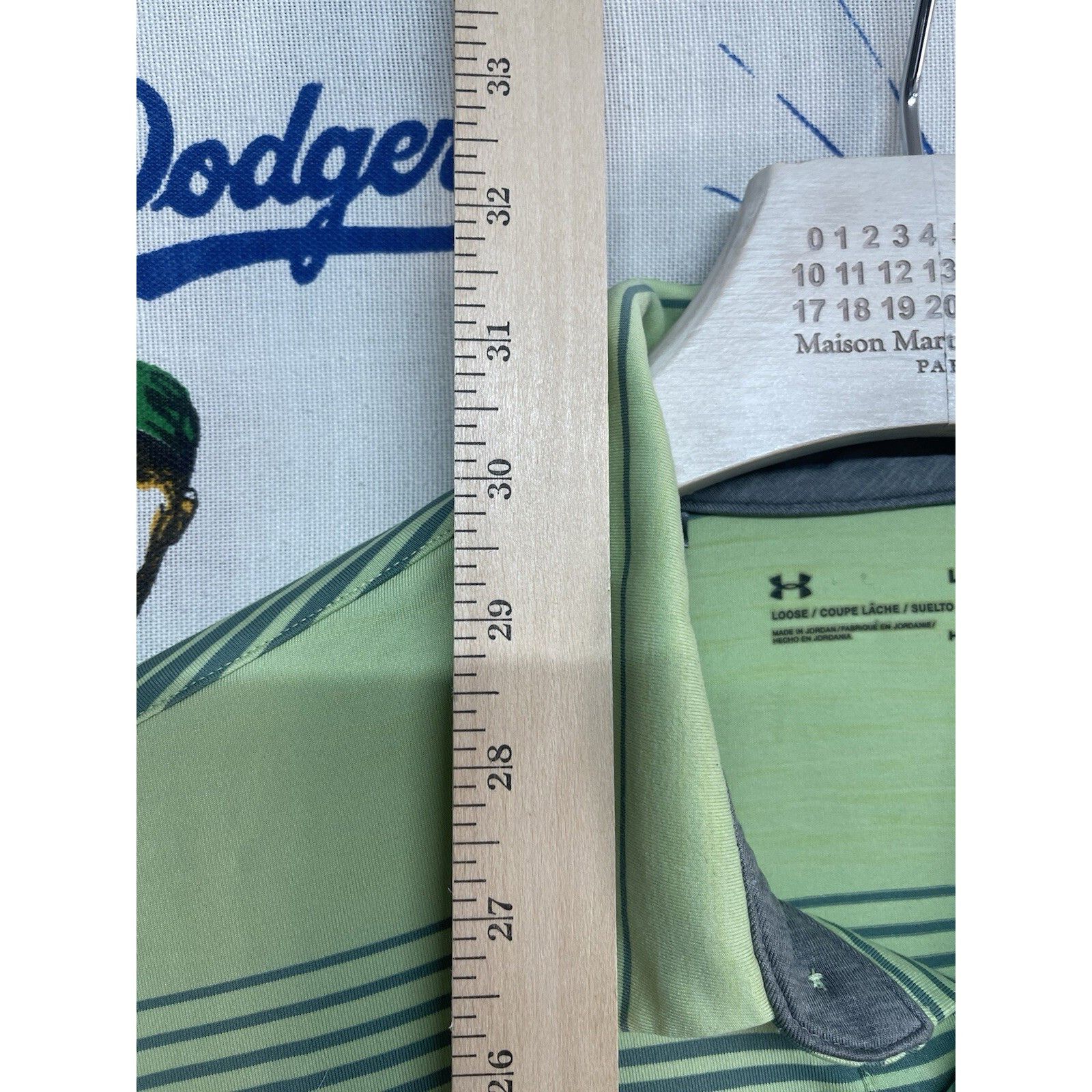 Under Armour Under Armour Polo Men's Large Green Striped Short Sleeve Col Size US L / EU 52-54 / 3 - 6 Thumbnail