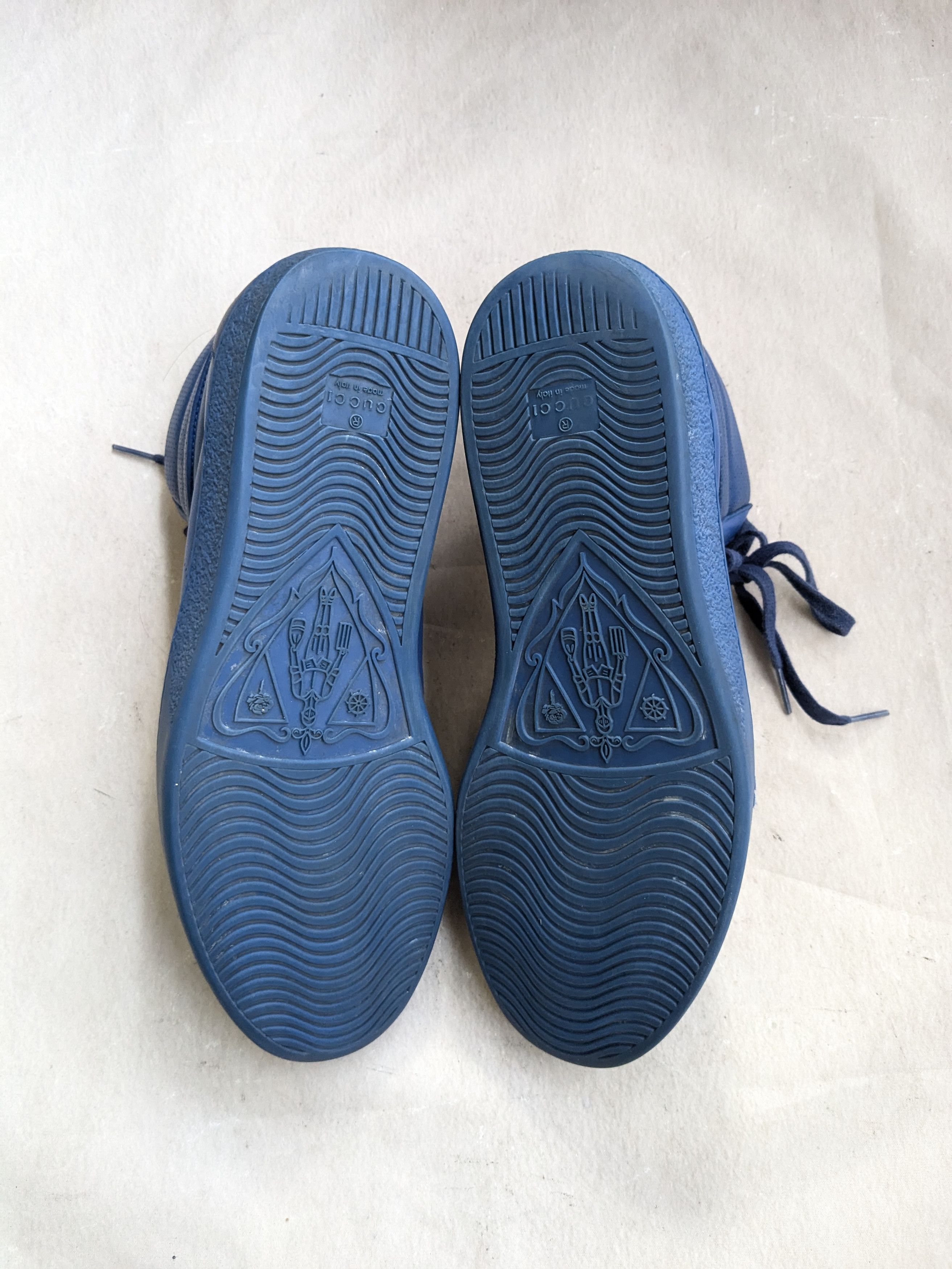 Gucci Gucci Ace Sneakers Blue 10.5 High Tops 625672 GG Size US 10.5 / EU 43-44 - 17 Thumbnail