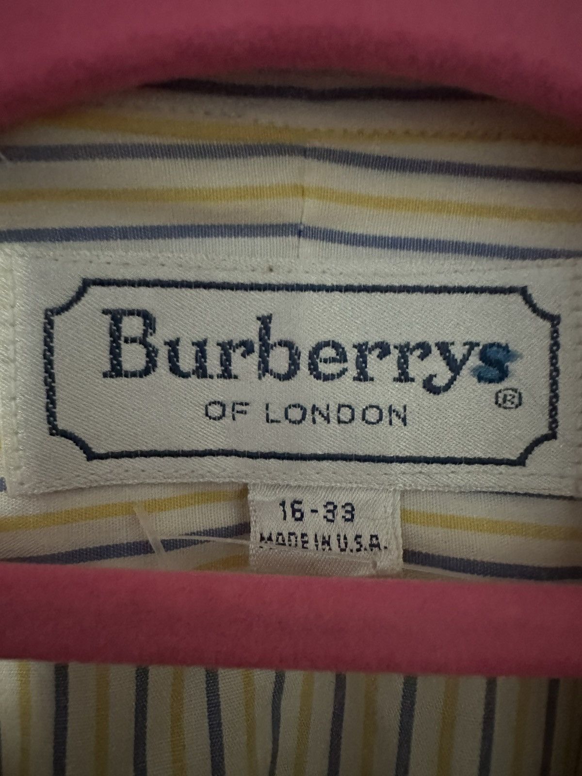 Burberry Vintage Burberry Yellow and Blue Dress Shirt Size US XL / EU 56 / 4 - 2 Thumbnail