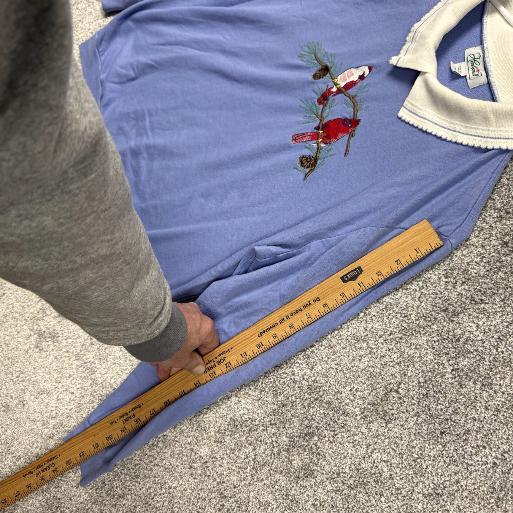 Haband VINTAGE Haband Cardinal Pine Tree Sweatshirt XL Collared Embroidered Birds Winter Women Graphic Print Pine Embroidery Size XL / US 12-14 / IT 48-50 - 3 Thumbnail
