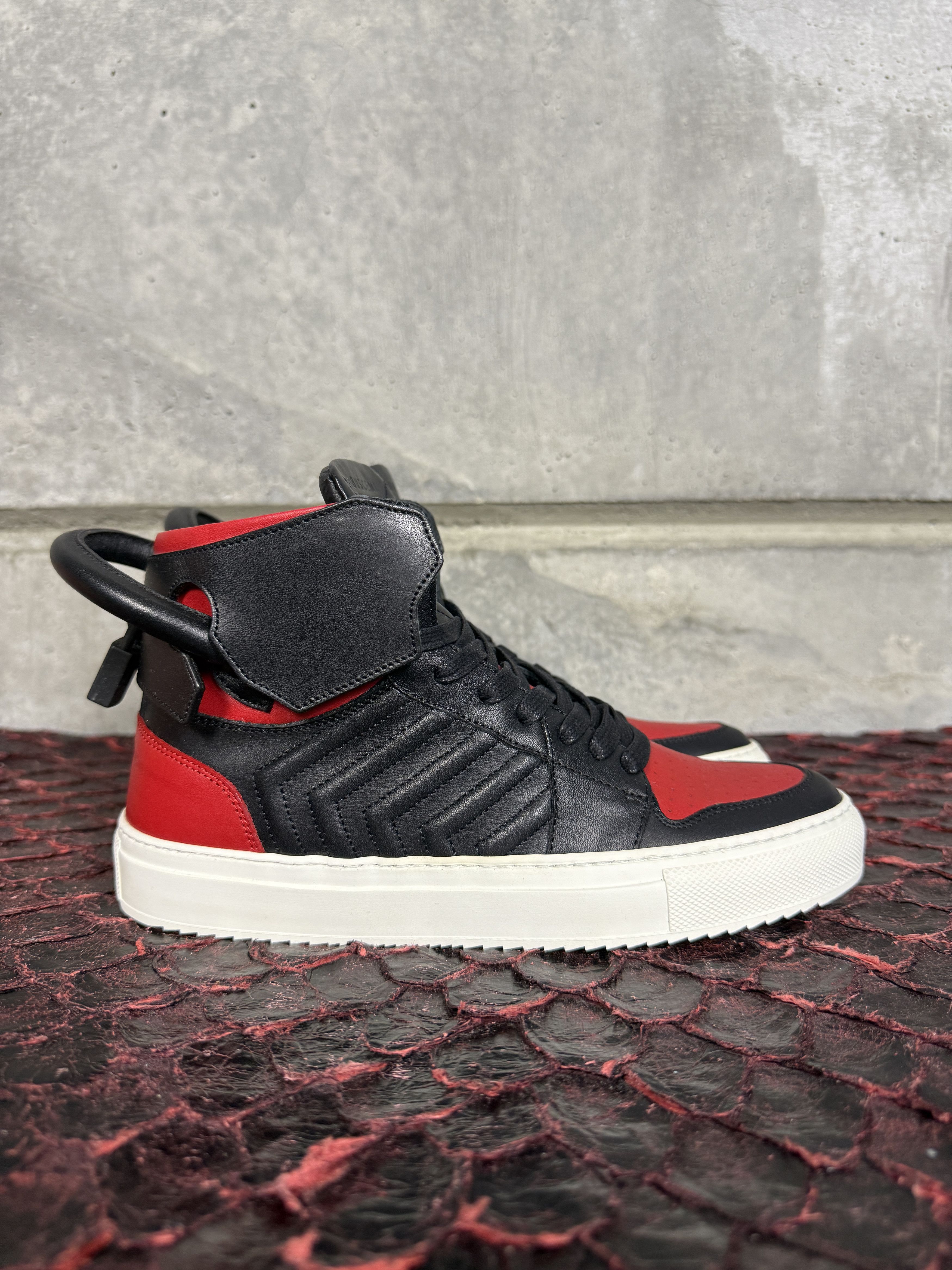 Buscemi $695 Buscemi 110MM FIEG Black & Red Size US 6 / IT 36 - 2 Thumbnail