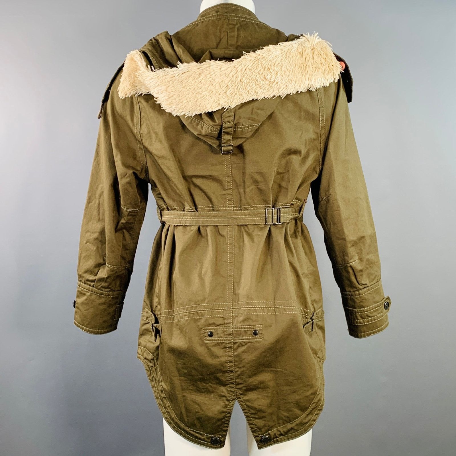 Burberry Prorsum BURBERRY PRORSUM by CHRISTOPHER BAILEY Green Cotton Coat Size US S / EU 44-46 / 1 - 4 Thumbnail