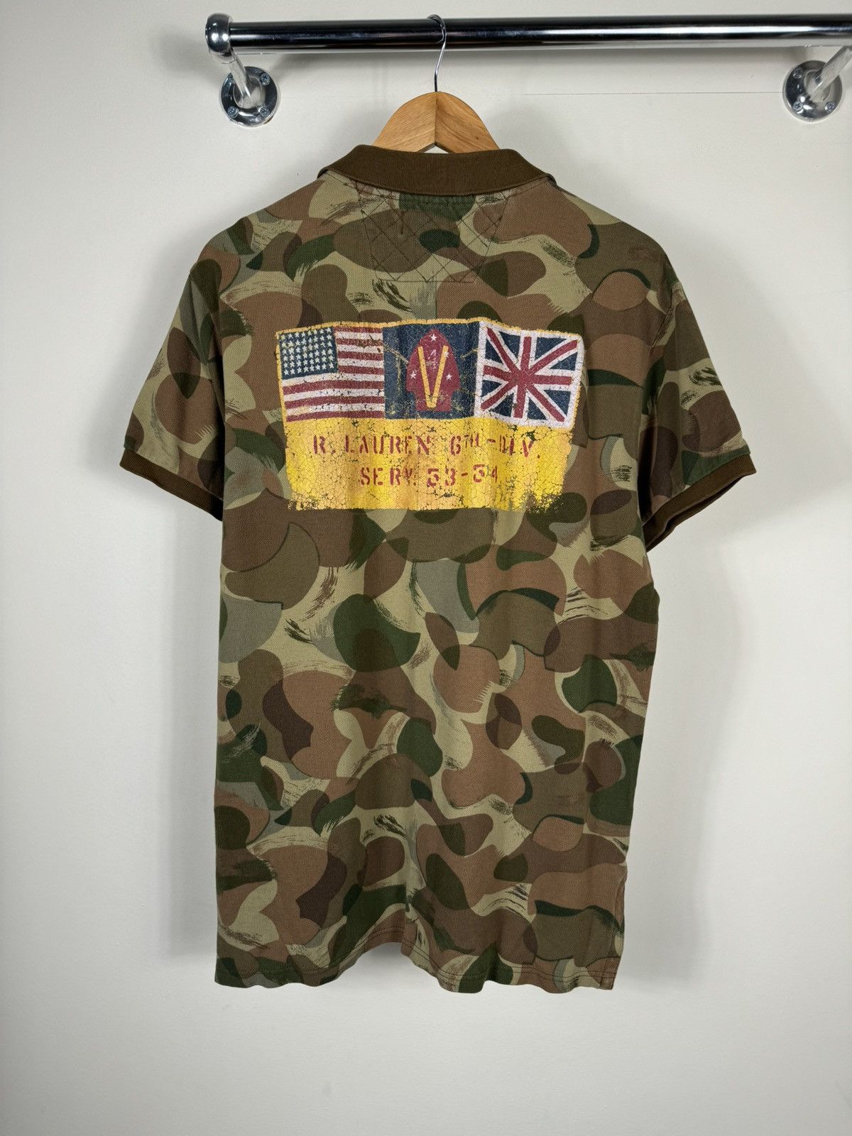 Polo Ralph Lauren × Ralph Lauren Ralph Lauren USA Army Military Vintage Polo T Shirt Size US L / EU 52-54 / 3 - 9 Thumbnail
