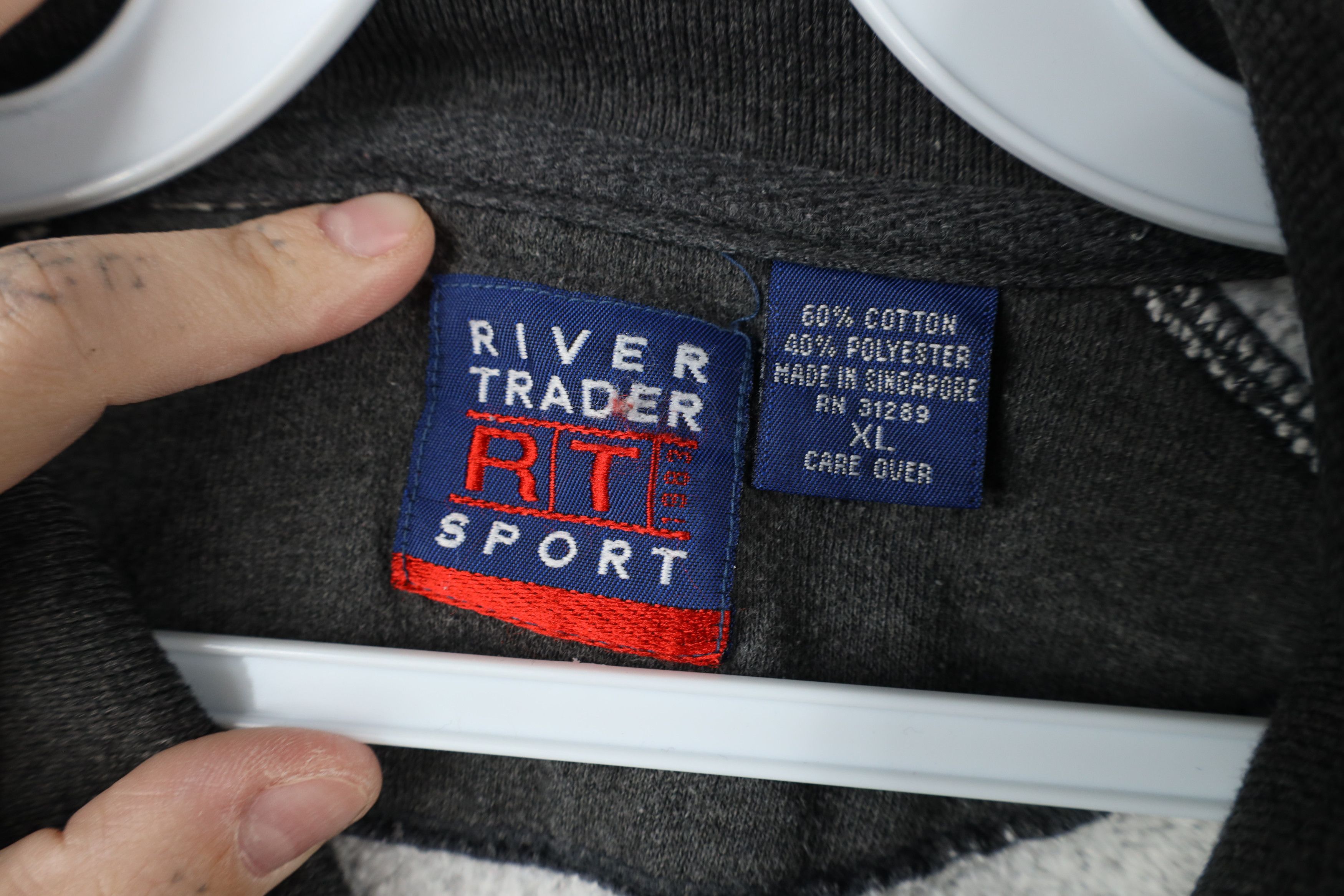 Vintage Vintage 90s Streetwear Collared Pullover Sweatshirt Gray Size US XL / EU 56 / 4 - 6 Thumbnail