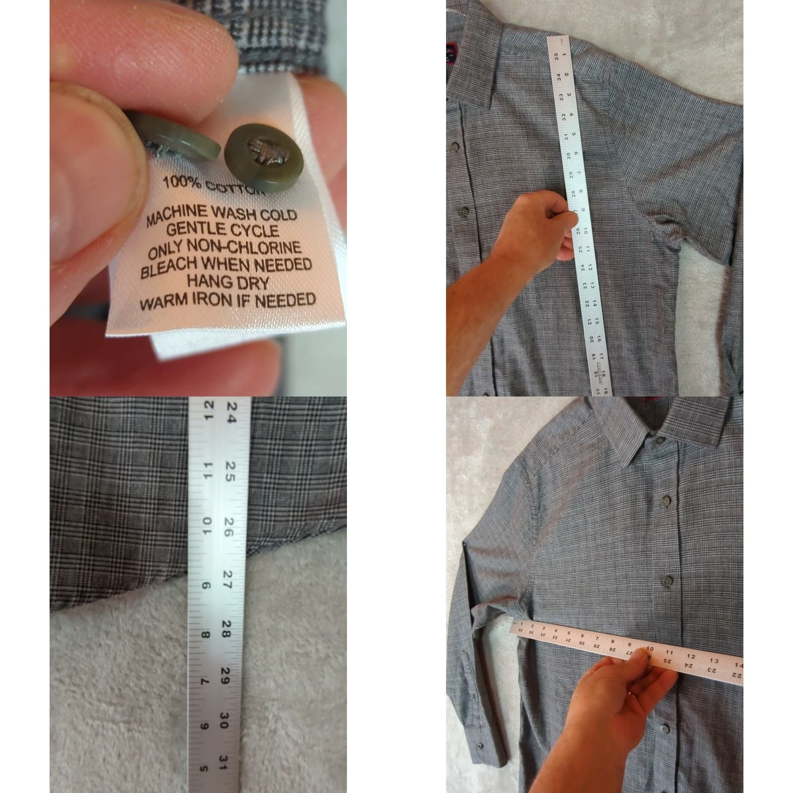 UNTUCKit UNTUCKit Casalferro mens shirt L lightweight Button Up Long Sleeve gray flannel Size US L / EU 52-54 / 3 - 8 Thumbnail