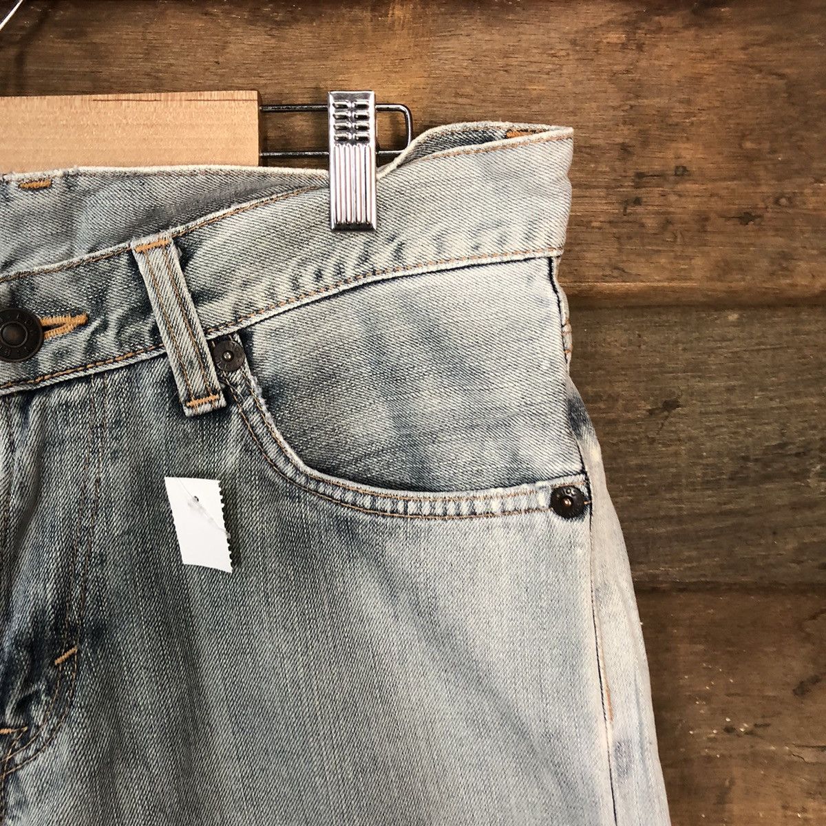 Edwin blue faded distressed ripped vintage Denim Pants #7387