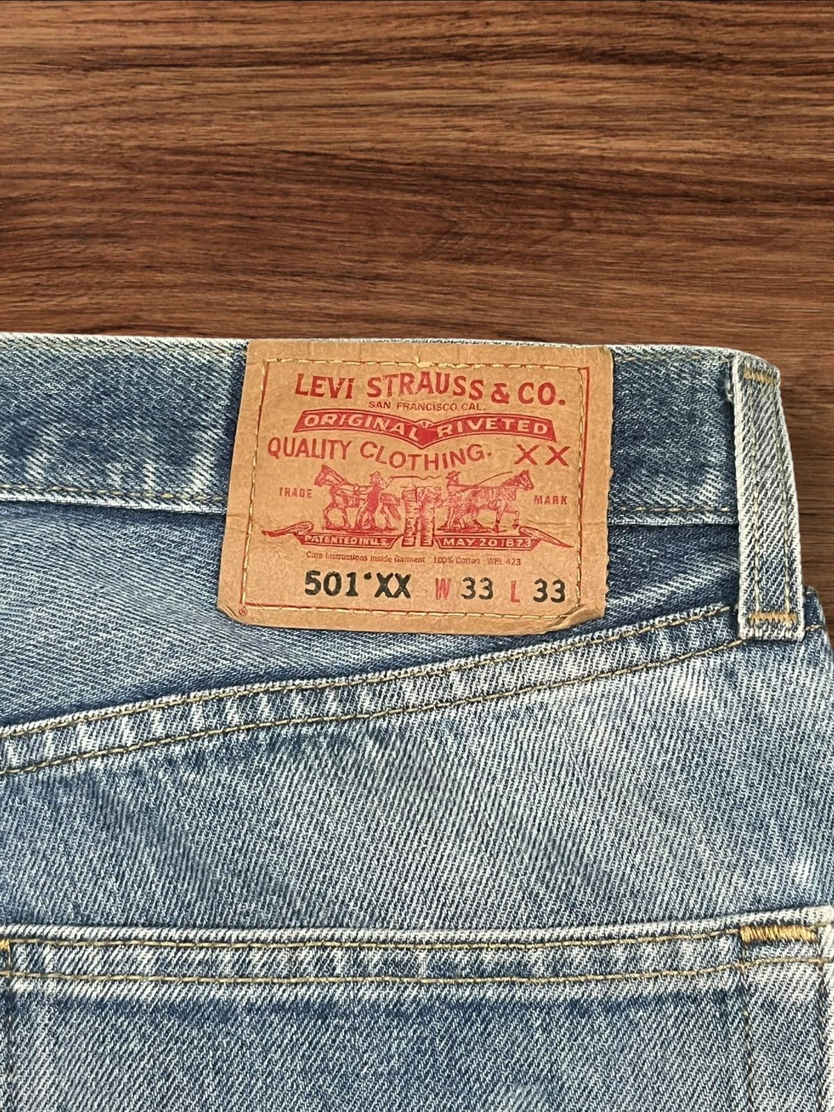 Levi's Levi’s 501 XX Vintage Inspired Washed Button Fly Blue Jeans Size US 33 - 11 Thumbnail
