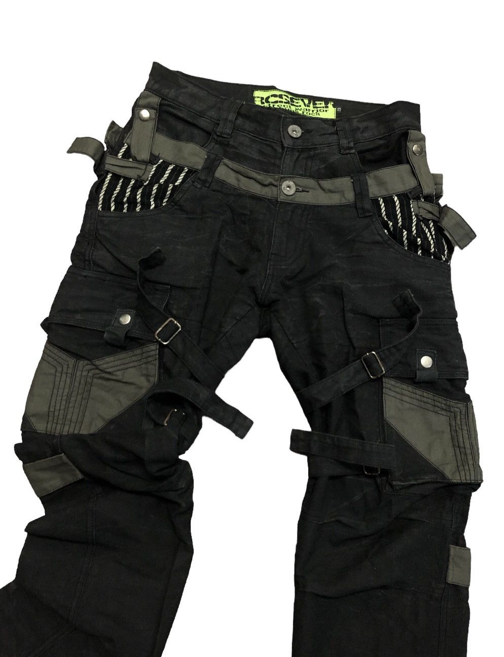 If Six Was Nine × Japanese Brand × Le Grande Bleu (L.G.B.) BLUE INC BONDAGE PANT MULTI POCKET CARGO STYLE DOUBLE WAIST Size US 30 / EU 46 - 5 Thumbnail