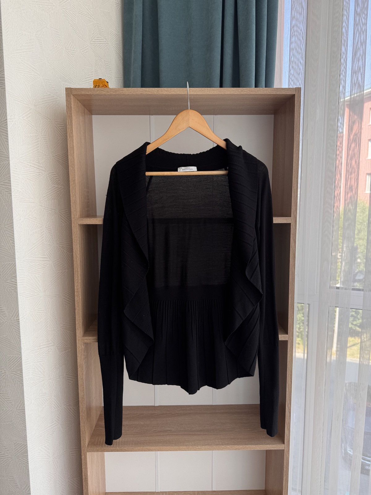 Vintage Vintage Gianni Versace Collection Black Ruffle Open Cardigan Size S / US 4 / IT 40 - 1 Thumbnail