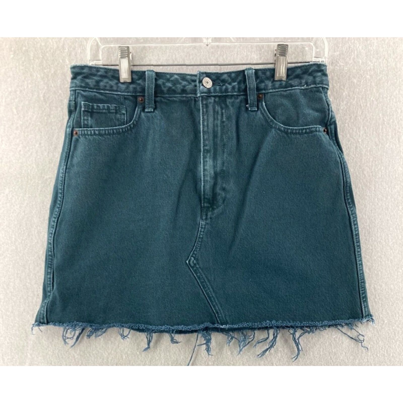 Abercrombie & Fitch Abercrombie & Fitch Jean Skirt Womens 29 Blue Raw Hem Denim Mini Short 90s Casual Womens Size 29" - 2 Thumbnail