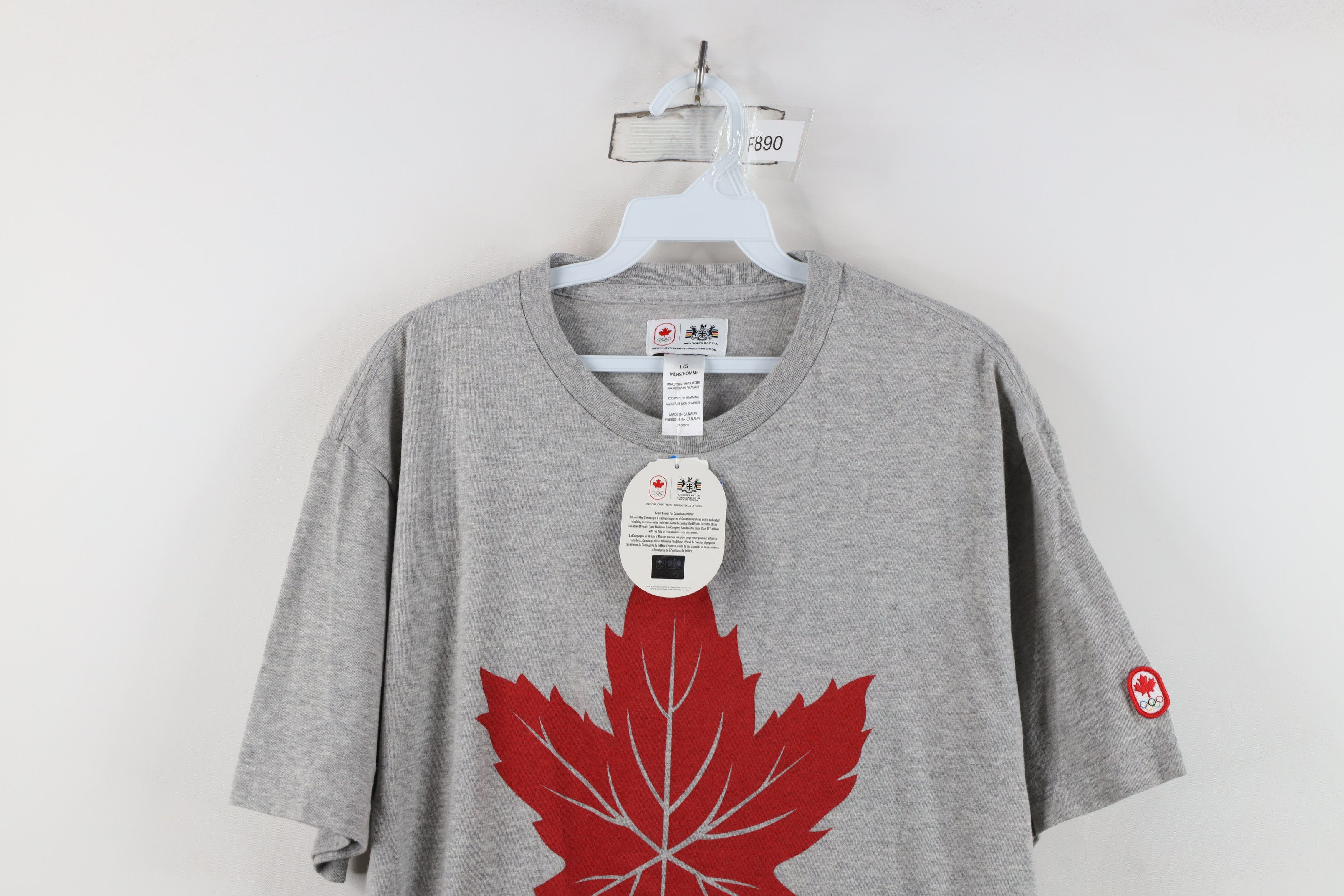 Vintage New Hudsons Bay Co Team Canada Jersey Knit T-Shirt Gray Size US L / EU 52-54 / 3 - 2 Thumbnail