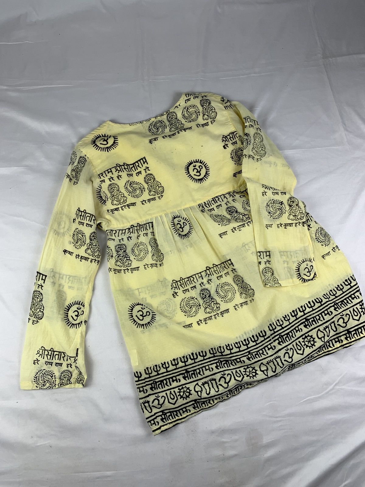 Japanese Brand 2000s ALESS Lemon Traditional Hindhi Milkmaid Dressy Top Size M / US 6-8 / IT 42-44 - 5 Thumbnail