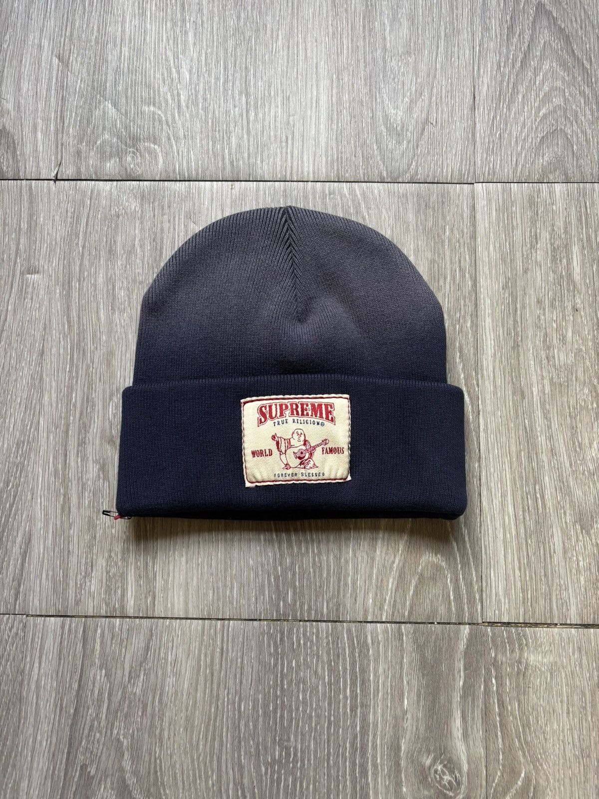 Supreme × True Religion Supreme True Religion Navy Beanie FW25 Size ONE SIZE - 3 Thumbnail