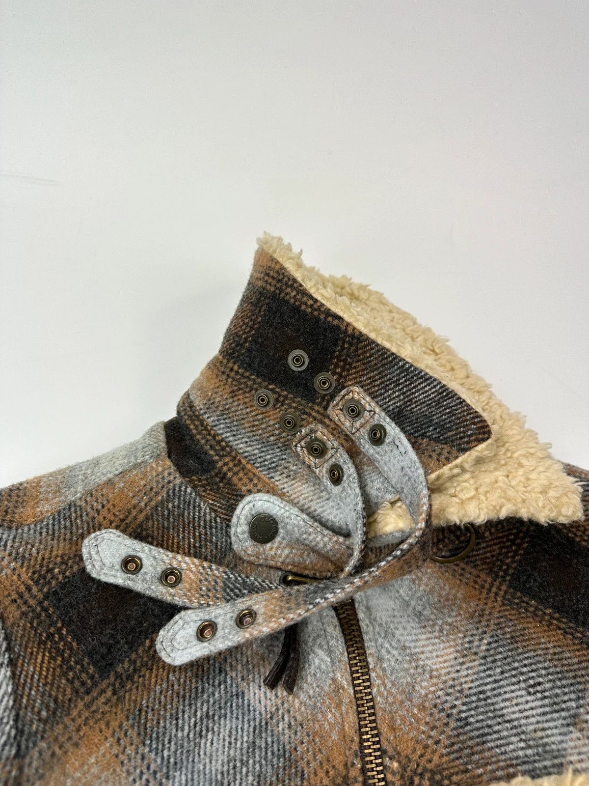 Dolce & Gabbana Dolce Gabbana Wool Brown Checkered Sherling Aviator Jacket Size US M / EU 48-50 / 2 - 8 Thumbnail