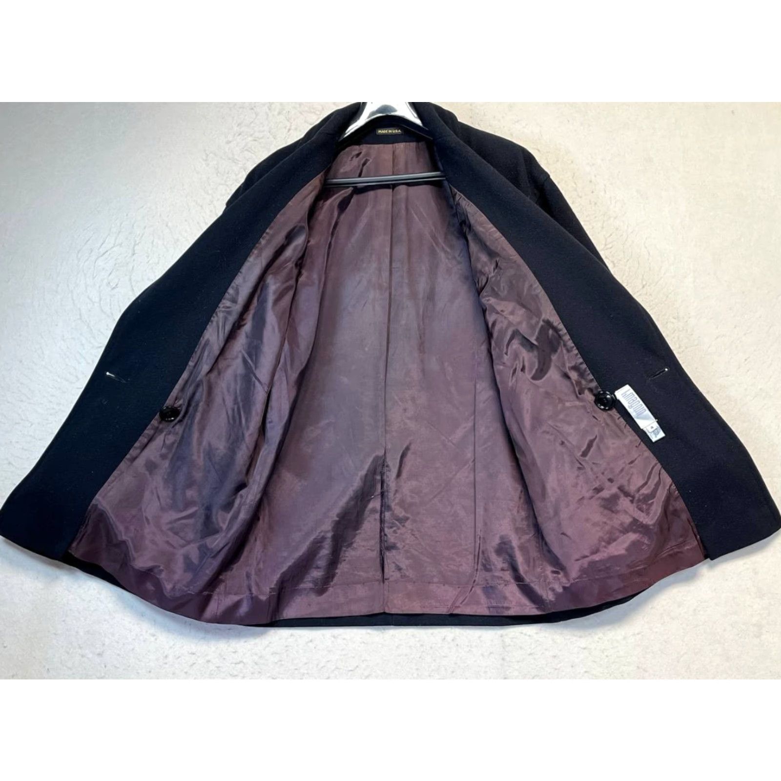 Vintage VINTAGE I. Magnin & Company Coat Black 100% Wool Women Size 4 Mid-Length Velvet Lined Button Pockets Shoulder Pads Size S / US 4 / IT 40 - 6 Thumbnail