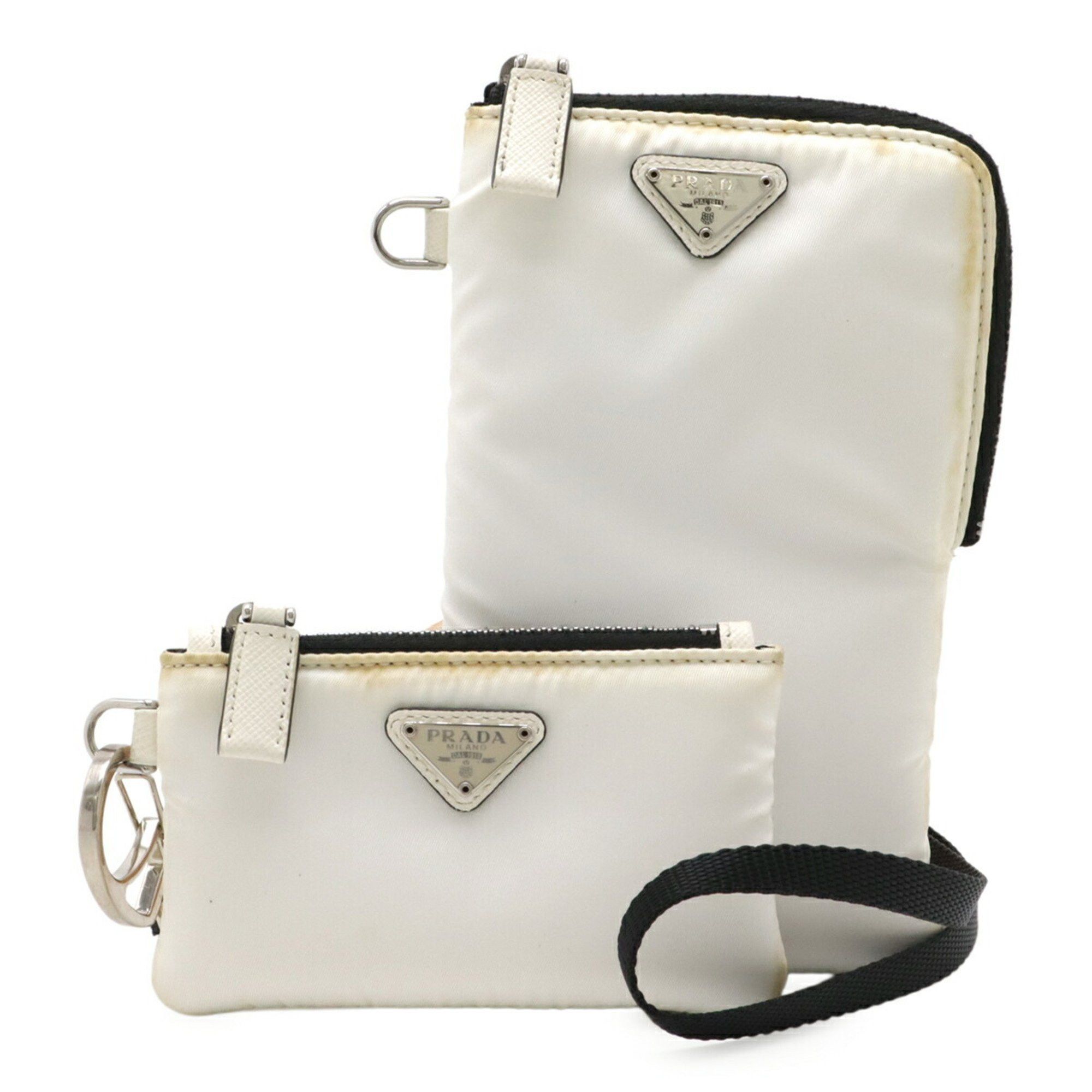 Prada Prada Smartphone Case Shoulder Bag Pouch with Neck Strap, Nylon, White, 2TT091 Size ONE SIZE - 1 Thumbnail