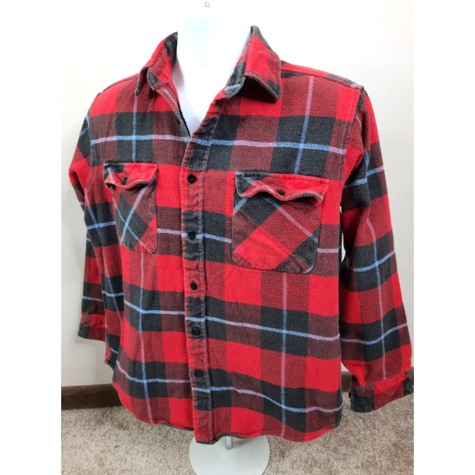 Vintage VINTAGE Greatland Shirt Plaid Flannel Button-Up Long Sleeve L Red Mens Size US L / EU 52-54 / 3 - 2 Thumbnail