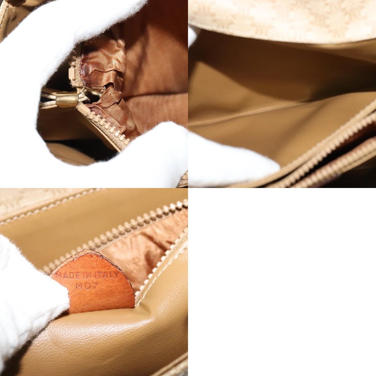 Celine CELINE Macadam Canvas Shoulder Bag Pvc Beige Gold Size ONE SIZE - 13 Thumbnail