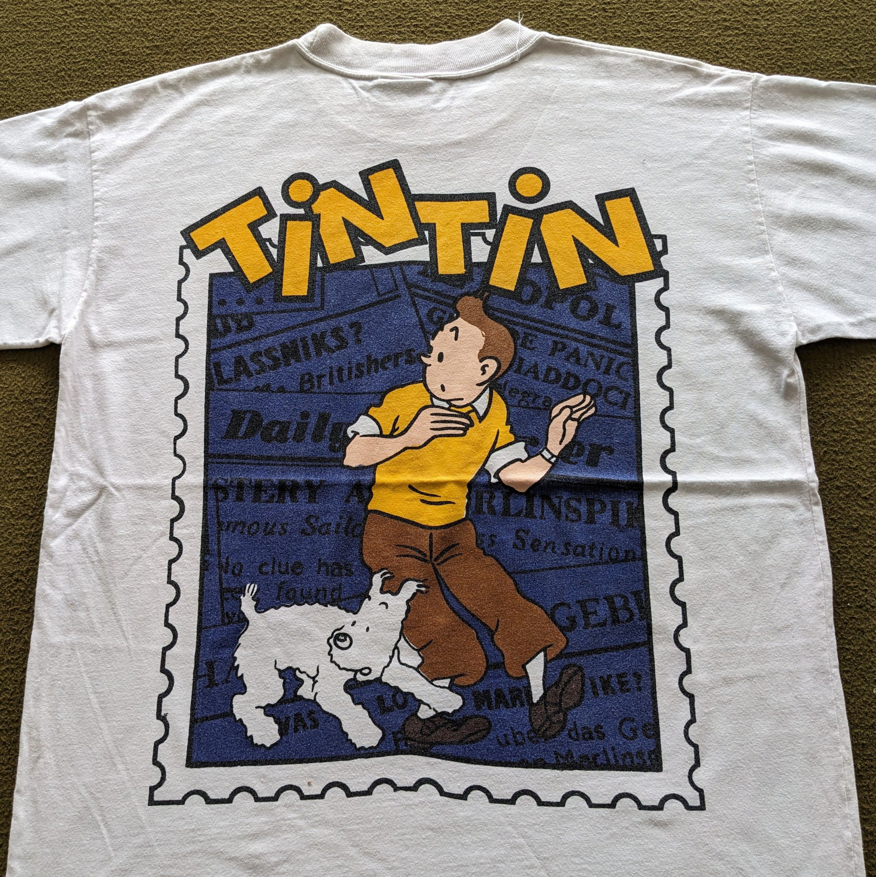 Vintage Vintage The Adventure of TINTIN American Cartoon T-shirt Size US M / EU 48-50 / 2 - 2 Thumbnail