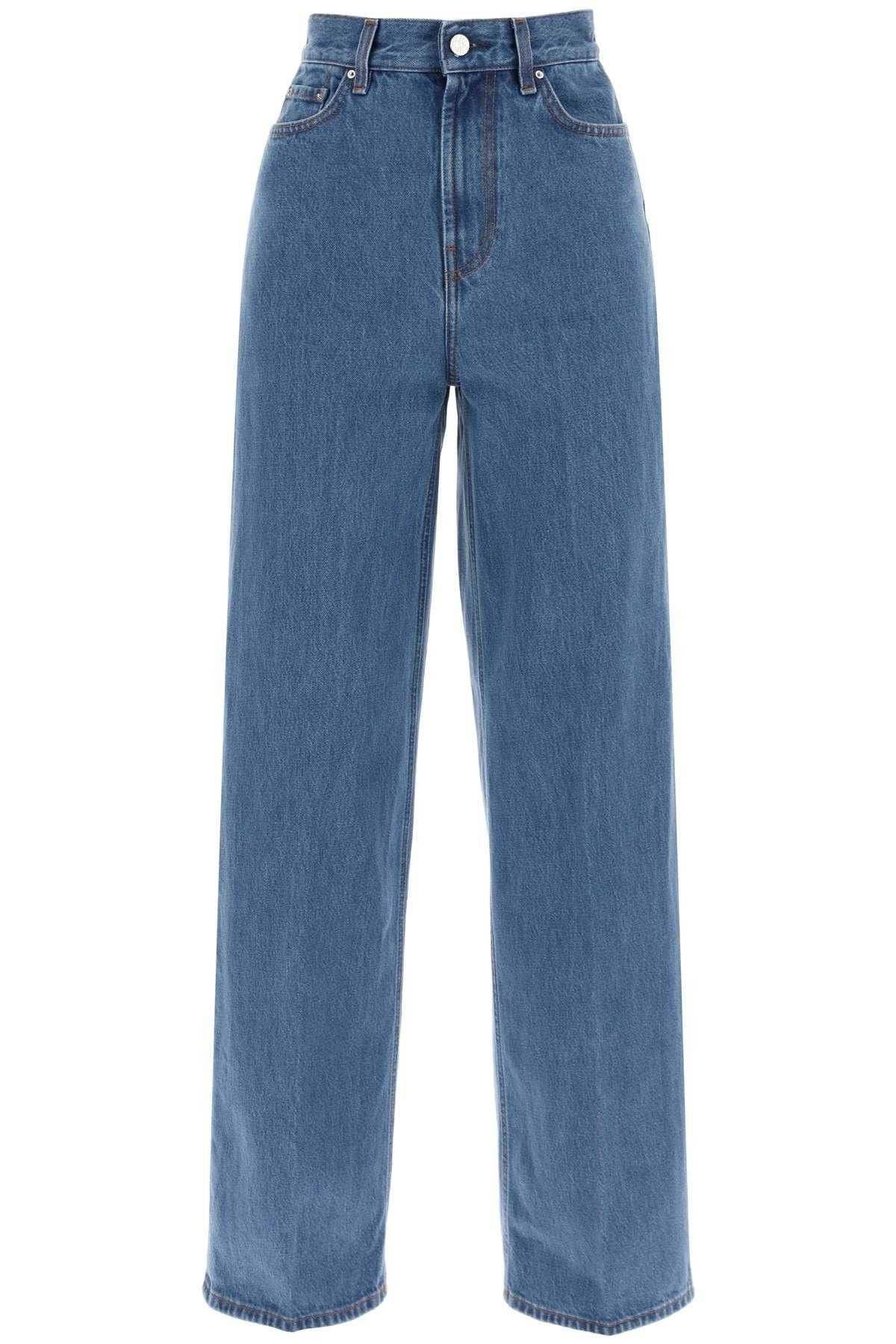 image of Toteme Organic Cotton Wide Leg Jeans in Vibrant Blue, Women's (Size 26)