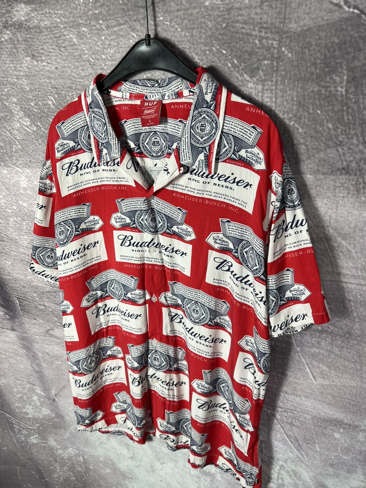 Huf HUF x Budweiser BUD Camp Collar Printed Shirt Size US L / EU 52-54 / 3 - 4 Thumbnail