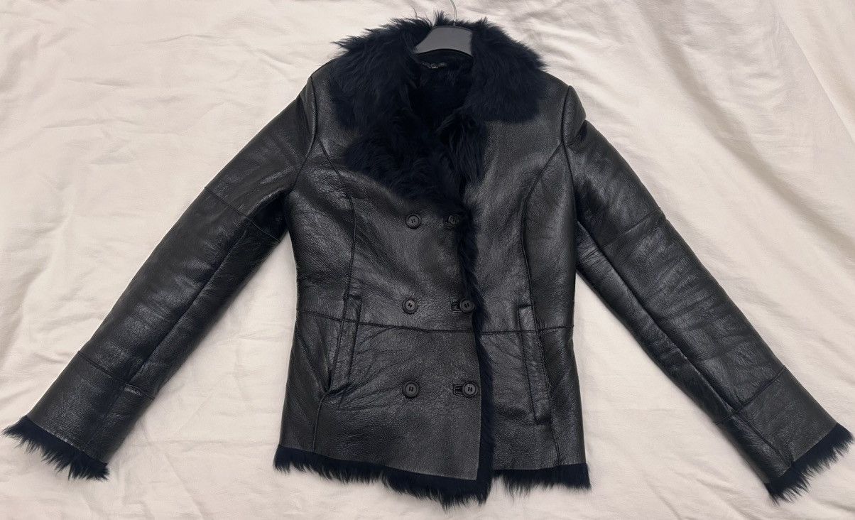 Hugo Boss Leather Shearling Jacket Size S / US 4 / IT 40 - 1 Thumbnail