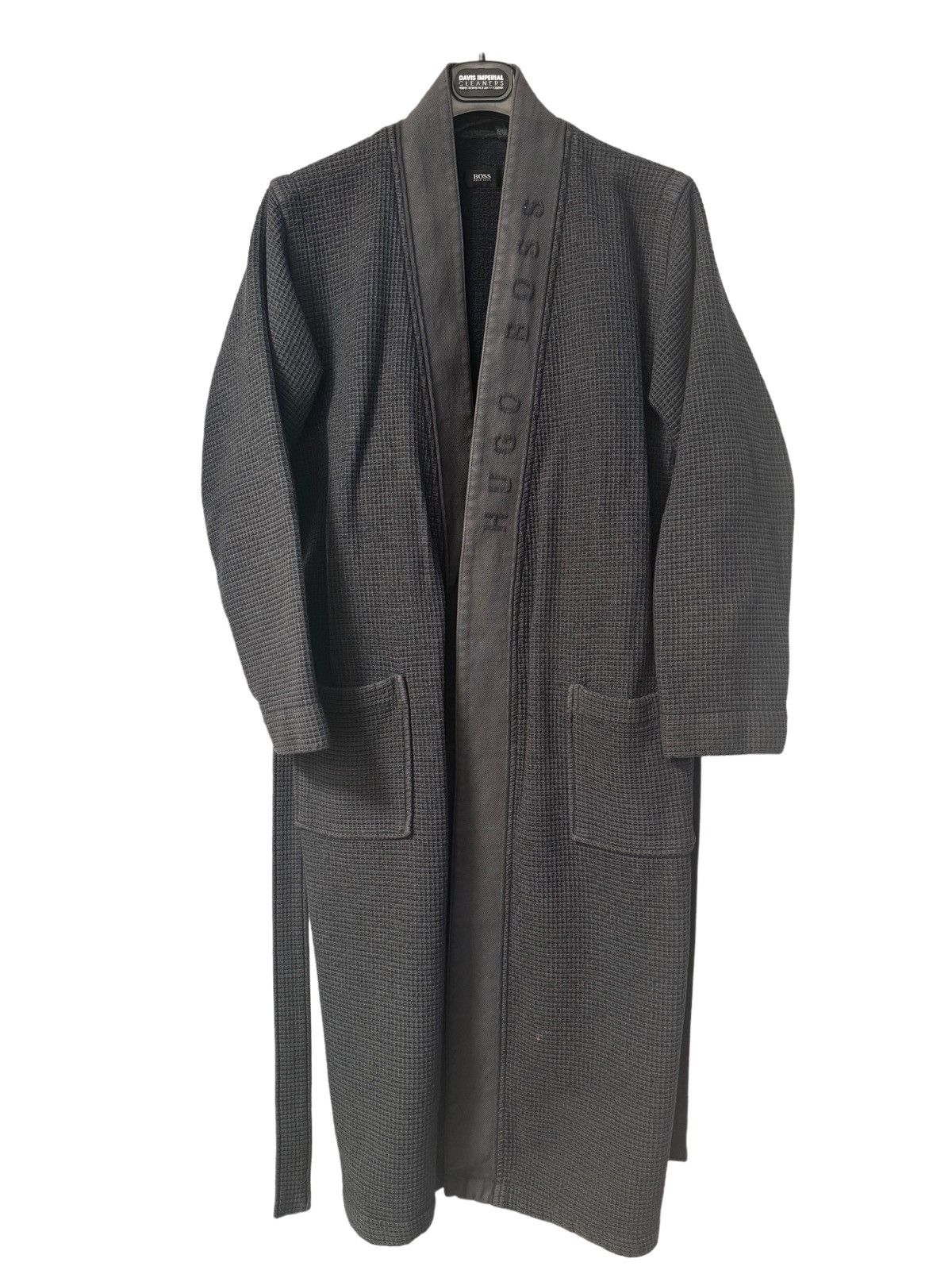 BOSS Bodywear waffle kimono robe in grey