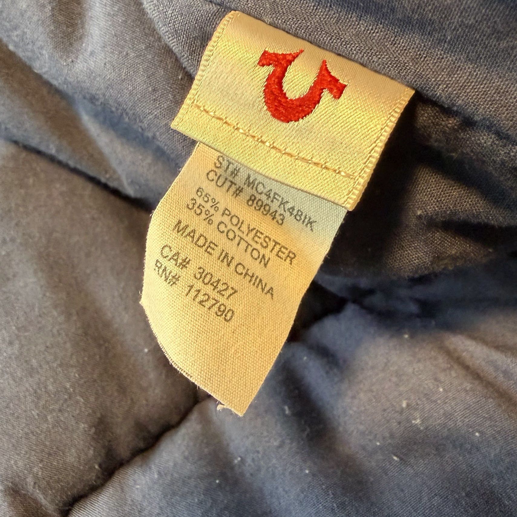 True Religion TRUE RELIGION Gilet CARTER Vest Jacket Logo Navy Blue Grey Corduroy Men’s Large READ Size US L / EU 52-54 / 3 - 4 Thumbnail
