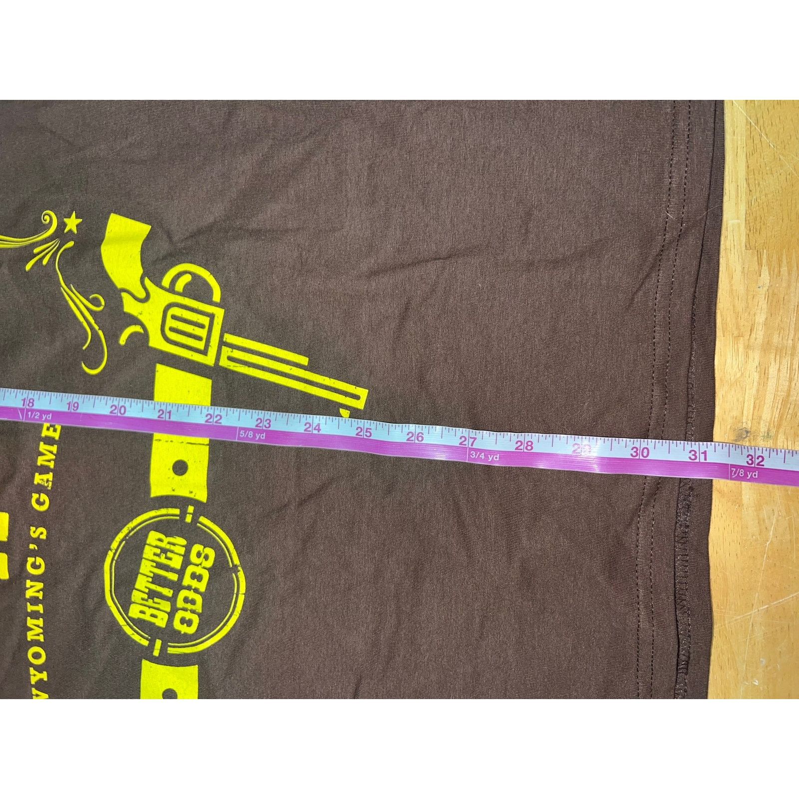 Fruit Of The Loom Wyoming Lottery Shirt Wyolotto Cowboy Draw Brown Tee FOTL XL Size US XL / EU 56 / 4 - 7 Thumbnail